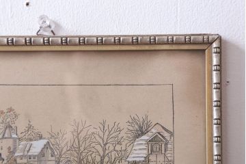 アンティーク雑貨　イギリスビンテージ　壁掛け絵画　フレーム
