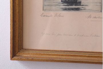 アンティーク雑貨　イギリスビンテージ　壁掛け絵画　フレーム(船)