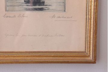 アンティーク雑貨　イギリスビンテージ　壁掛け絵画　フレーム(船)