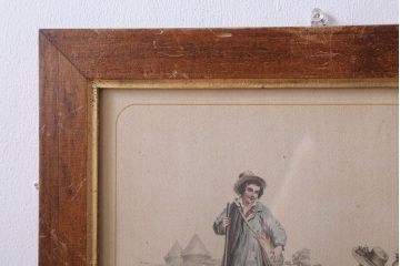 アンティーク雑貨　イギリスビンテージ　壁掛け絵画　フレーム(The young shepherd)