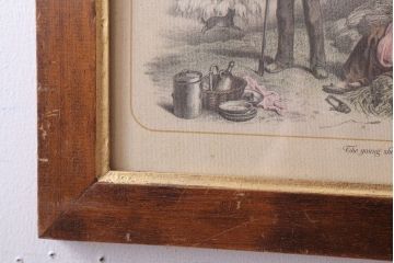 アンティーク雑貨　イギリスビンテージ　壁掛け絵画　フレーム(The young shepherd)