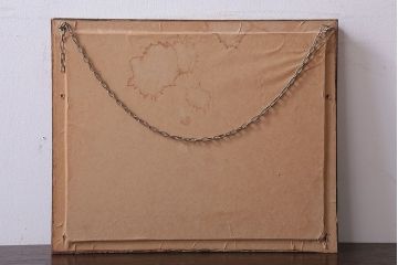 アンティーク雑貨　イギリスビンテージ　壁掛け絵画　フレーム(赤いドレスの女性)