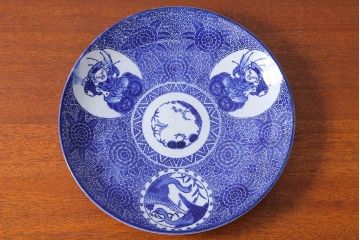 アンティーク雑貨　古民具・骨董　明治期　大黒の図　アンティーク印判皿