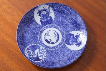 アンティーク雑貨　古民具・骨董　明治期　大黒の図　アンティーク印判皿