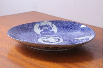 アンティーク雑貨　古民具・骨董　明治期　大黒の図　アンティーク印判皿