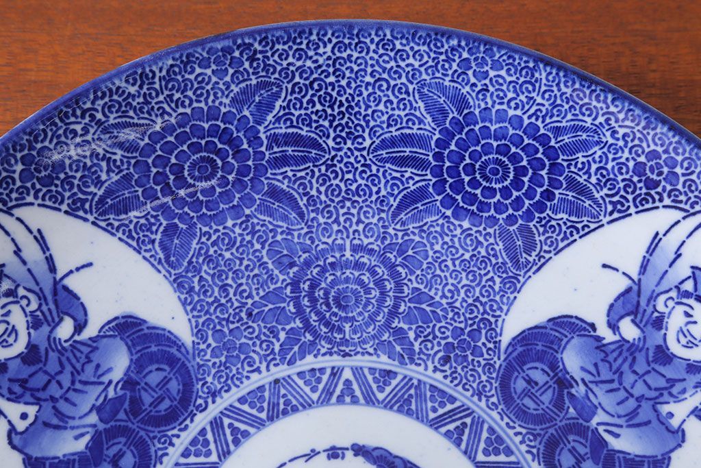 アンティーク雑貨　古民具・骨董　明治期　大黒の図　アンティーク印判皿