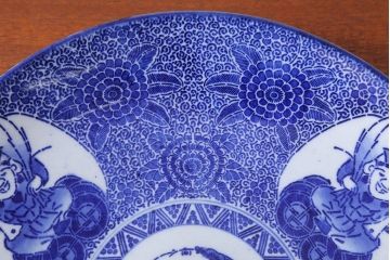 アンティーク雑貨　古民具・骨董　明治期　大黒の図　アンティーク印判皿