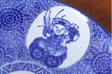 アンティーク雑貨　古民具・骨董　明治期　大黒の図　アンティーク印判皿