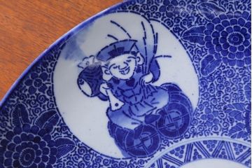 アンティーク雑貨　古民具・骨董　明治期　大黒の図　アンティーク印判皿