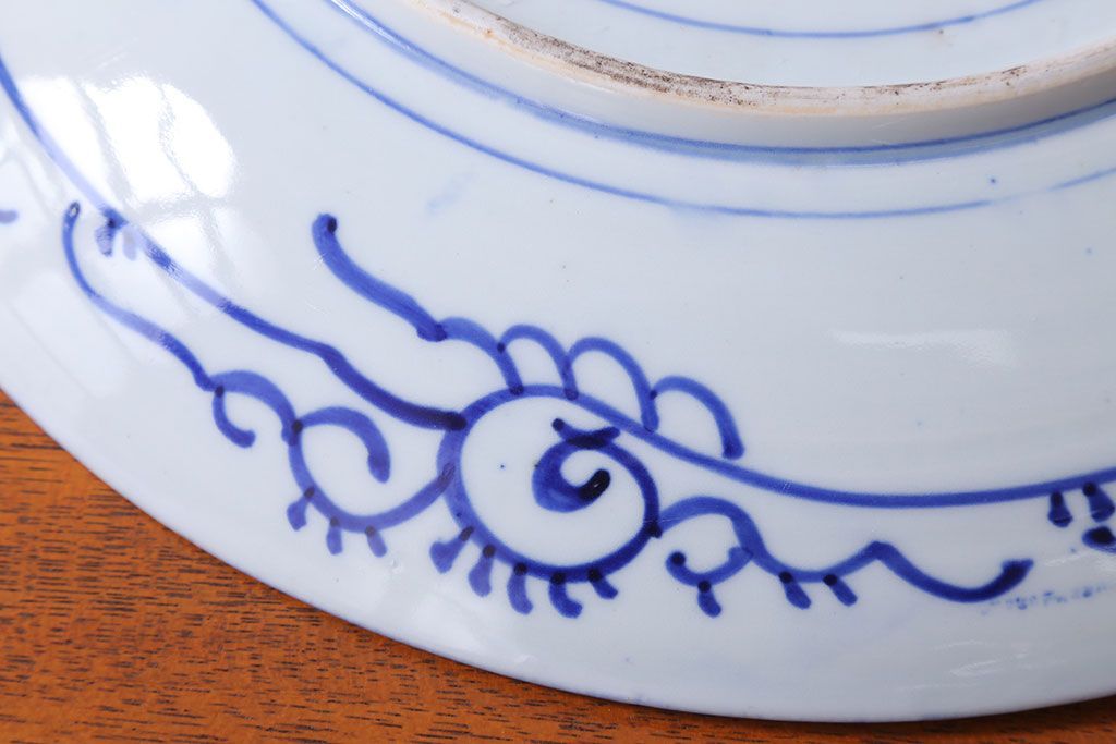 アンティーク雑貨　古民具・骨董　明治期　大黒の図　アンティーク印判皿