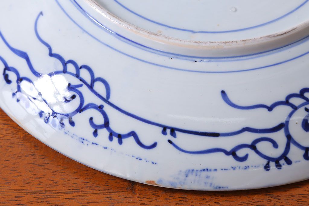 アンティーク雑貨　古民具・骨董　明治期　大黒の図　アンティーク印判皿