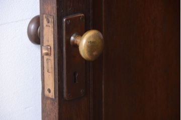 大正ロマン　当時物色ガラス入り!和製アンティークドア(3)