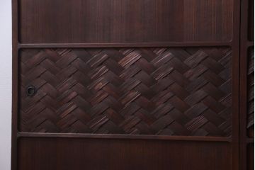 和製アンティーク　高級品!網代(あじろ)の木製引き戸2枚セット