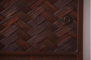 和製アンティーク　高級品!網代(あじろ)の木製引き戸2枚セット