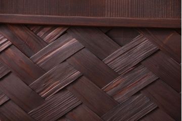 和製アンティーク　高級品!網代(あじろ)の木製引き戸2枚セット