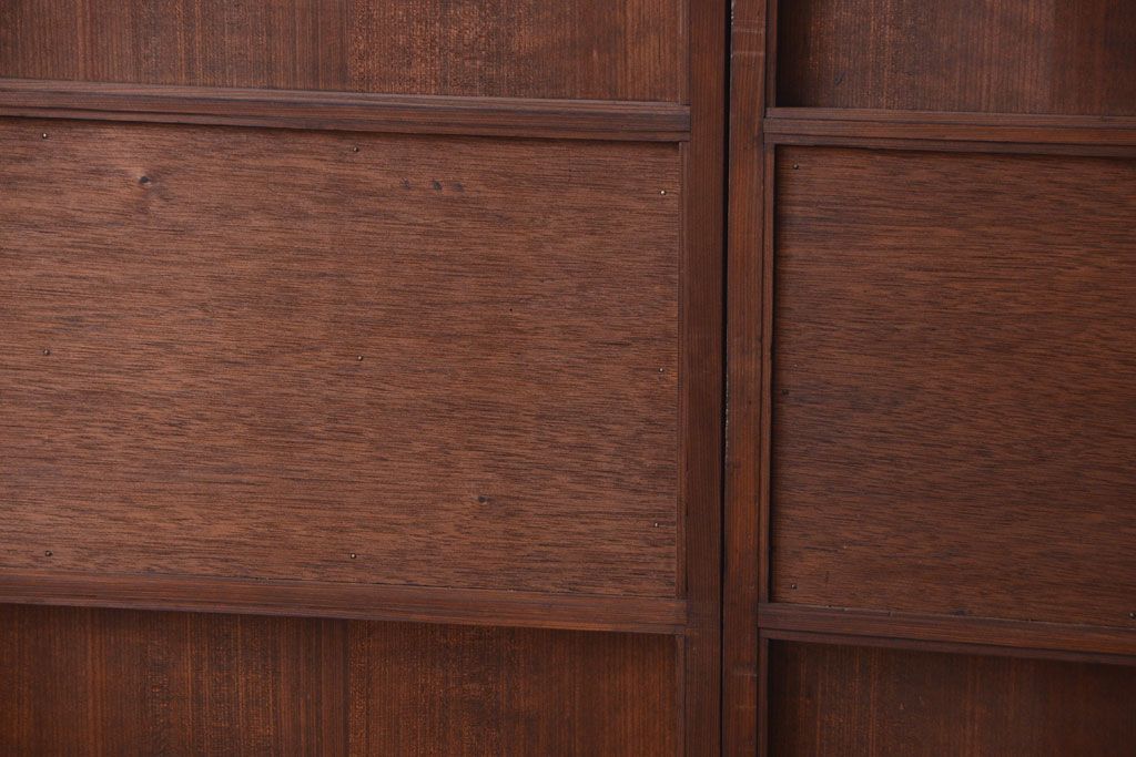 和製アンティーク　高級品!網代(あじろ)の木製引き戸2枚セット