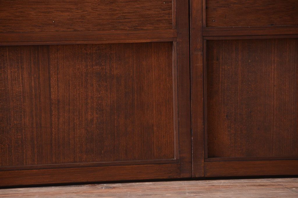 和製アンティーク　高級品!網代(あじろ)の木製引き戸2枚セット