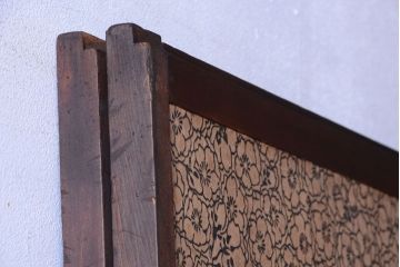 アンティーク　拓本染め白石和紙張り!高級襖2枚セット