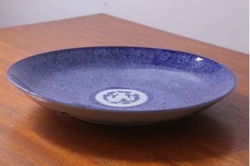 アンティーク雑貨　古民具・骨董　明治期　微塵唐草　アンティーク一尺一寸印判皿(1)