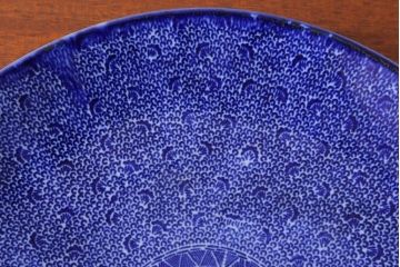 アンティーク雑貨　古民具・骨董　明治期　微塵唐草　アンティーク一尺一寸印判皿(1)