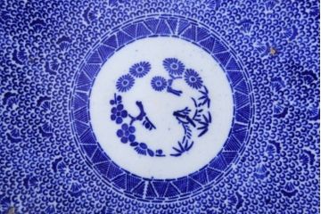 アンティーク雑貨　古民具・骨董　明治期　微塵唐草　アンティーク一尺一寸印判皿(1)