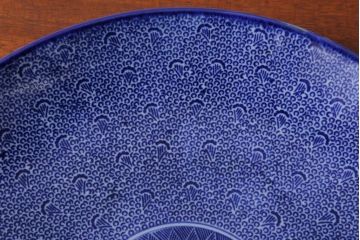 アンティーク雑貨　古民具・骨董　明治期　微塵唐草　アンティーク一尺一寸印判皿(2)