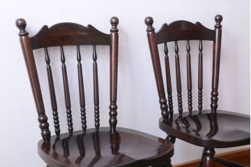 ビンテージ　松本民芸家具　16型　スピンドルチェア2脚セット(2)