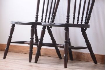 ビンテージ　松本民芸家具　16型　スピンドルチェア2脚セット(2)