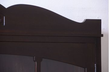 アンティーク家具　和製アンティーク　当時物色ガラス入り!古い木製の特大本箱