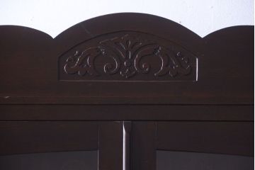 アンティーク家具　和製アンティーク　当時物色ガラス入り!古い木製の特大本箱