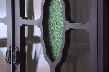 アンティーク家具　和製アンティーク　当時物色ガラス入り!古い木製の特大本箱