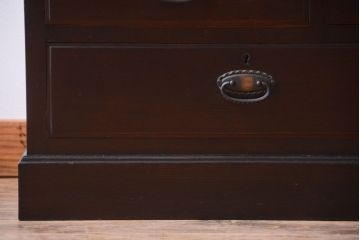 アンティーク家具　和製アンティーク　当時物色ガラス入り!古い木製の特大本箱