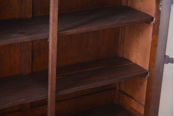 アンティーク家具　和製アンティーク　当時物色ガラス入り!古い木製の特大本箱