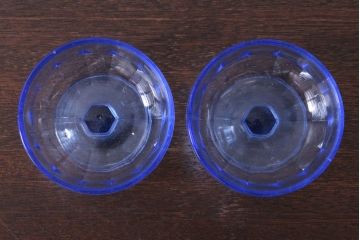 アンティーク雑貨　和製アンティーク　レトロな氷コップ2個セット(プレスガラス)(2)