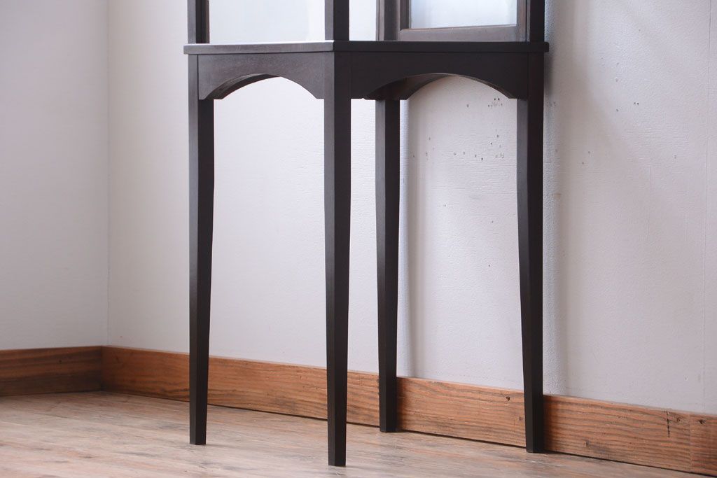 アンティーク家具　大正ロマン　脚付き!古いタバコ屋の当時物色ガラス入りアンティーク縦型ガラスケース