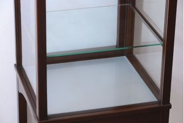 アンティーク家具　大正ロマン　脚付き!古いタバコ屋の当時物色ガラス入りアンティーク縦型ガラスケース