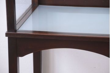 アンティーク家具　大正ロマン　脚付き!古いタバコ屋の当時物色ガラス入りアンティーク縦型ガラスケース