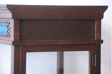アンティーク家具　大正ロマン　脚付き!古いタバコ屋の当時物色ガラス入りアンティーク縦型ガラスケース
