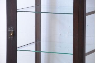 アンティーク家具　大正ロマン　脚付き!古いタバコ屋の当時物色ガラス入りアンティーク縦型ガラスケース