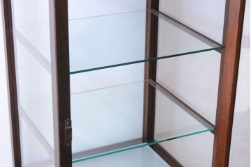 アンティーク家具　大正ロマン　脚付き!古いタバコ屋の当時物色ガラス入りアンティーク縦型ガラスケース