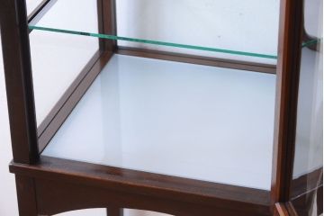 アンティーク家具　大正ロマン　脚付き!古いタバコ屋の当時物色ガラス入りアンティーク縦型ガラスケース