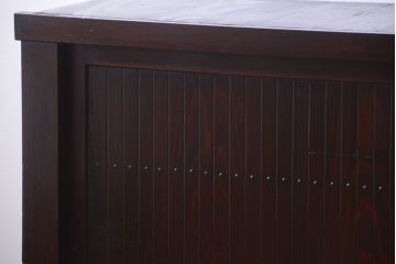 アンティーク家具　古民具・骨董　和モダンスタイル!縦桟引き戸の六尺水屋箪笥サイドボード
