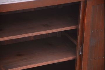 アンティーク家具　古民具・骨董　和モダンスタイル!縦桟引き戸の六尺水屋箪笥サイドボード