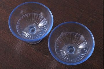 アンティーク雑貨　和製アンティーク　レトロな氷コップ2個セット(プレスガラス)(3)