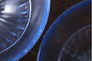 アンティーク雑貨　和製アンティーク　レトロな氷コップ2個セット(プレスガラス)(3)