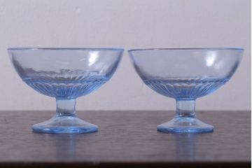 アンティーク雑貨　昭和レトロ　氷コップ2個セット(プレスガラス)(1)