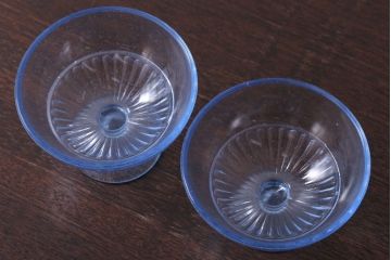 アンティーク雑貨　昭和レトロ　氷コップ2個セット(プレスガラス)(1)