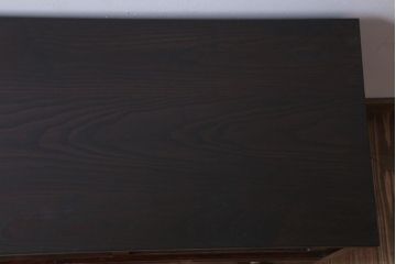 アンティーク家具　和製アンティーク　鉄脚付き!結霜ガラス引き戸のローボード