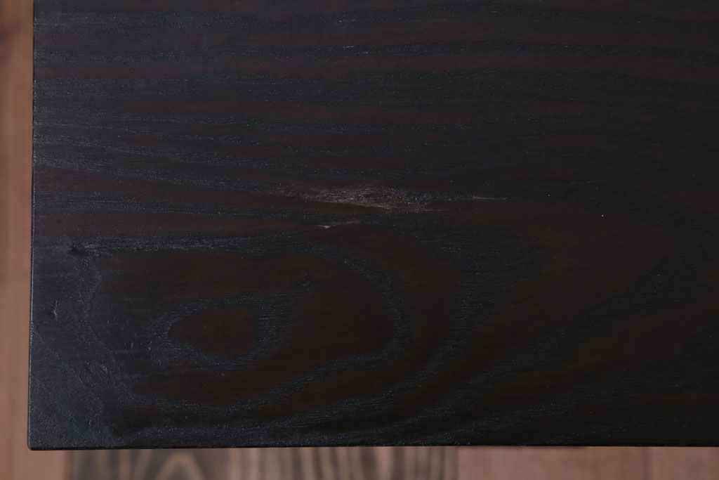 アンティーク家具　和製アンティーク　鉄脚付き!結霜ガラス引き戸のローボード