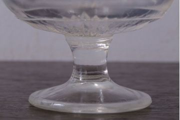 アンティーク雑貨　昭和レトロ　乳白色縁の氷コップ2個セット(プレスガラス)(1)